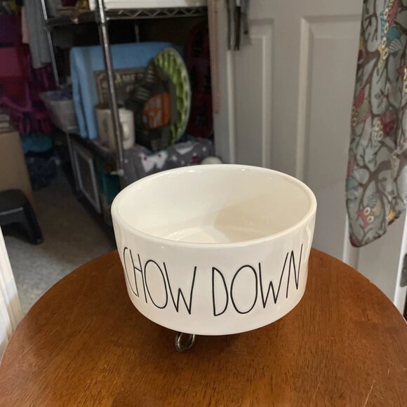 Rae Dunn CHOW DOWN Pet Bowl - 6" Wide - Picture 1 of 3